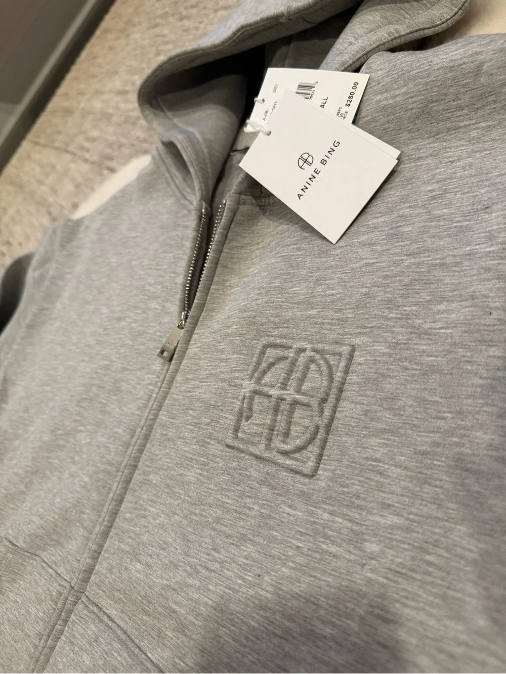 Anine Bing Grey Bond Zip Hoodie - Picture 10 of 15